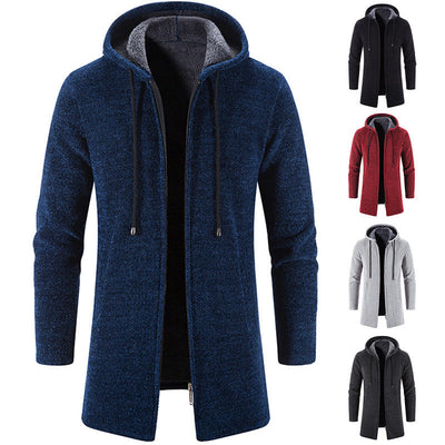 Hooded Windproof Wool Coat