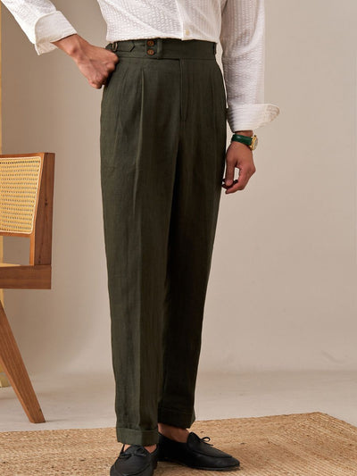 Amalfi High Waist Trousers 100% Linen