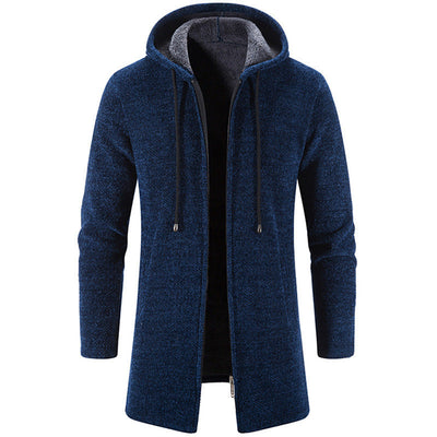 Hooded Windproof Wool Coat