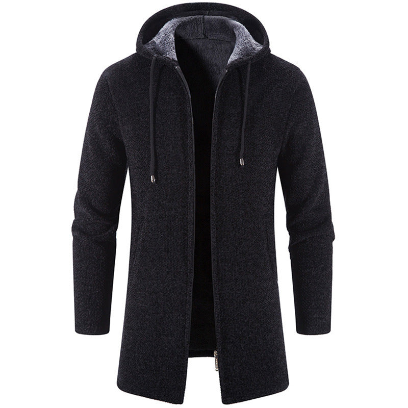 Hooded Windproof Wool Coat