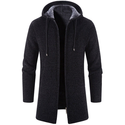 Hooded Windproof Wool Coat