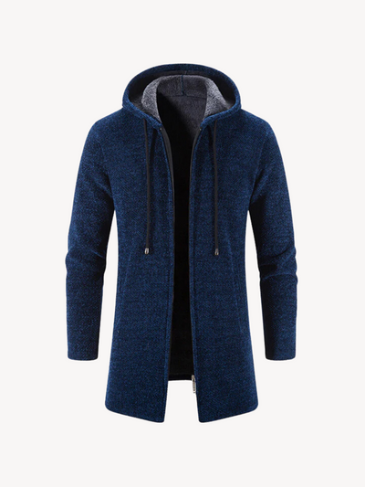 Hooded Windproof Wool Coat