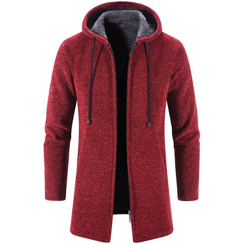 Hooded Windproof Wool Coat