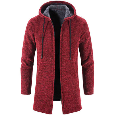 Hooded Windproof Wool Coat