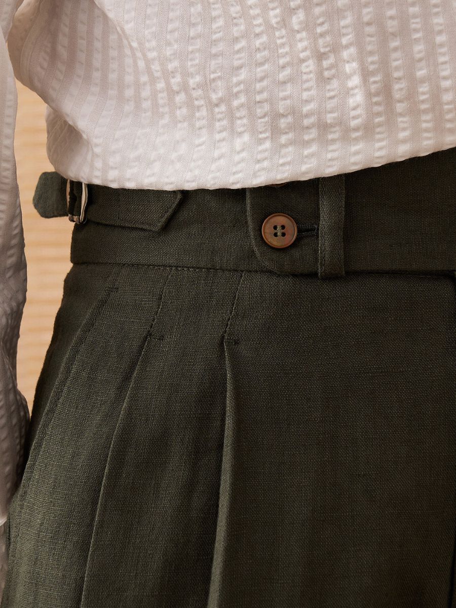 Amalfi High Waist Trousers 100% Linen