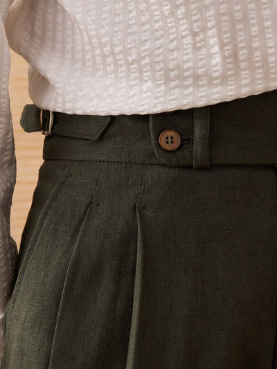 Amalfi High Waist Trousers 100% Linen