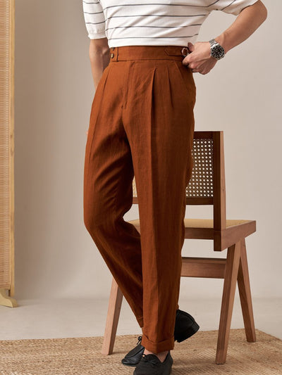 Amalfi High Waist Trousers 100% Linen
