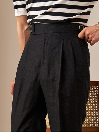 Amalfi High Waist Trousers 100% Linen