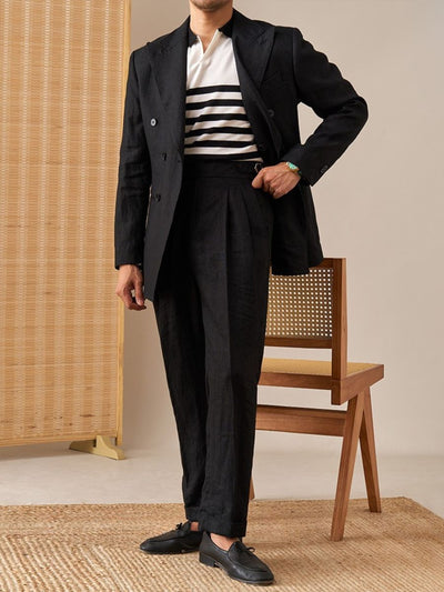 Amalfi High Waist Trousers 100% Linen