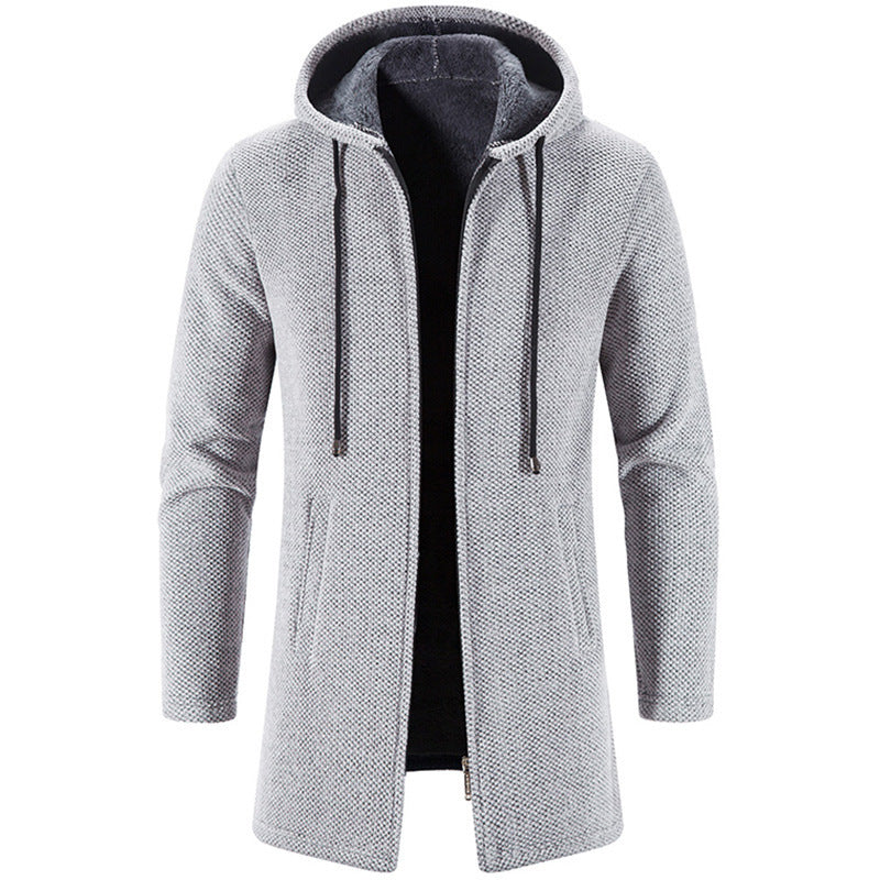 Hooded Windproof Wool Coat