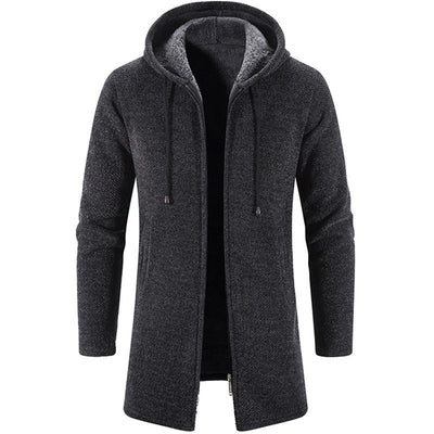 Hooded Windproof Wool Coat