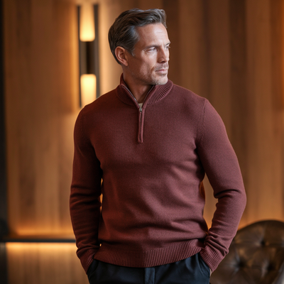 Hawkins Knitted Half Zip Sweater